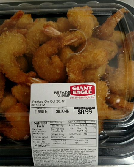 Giant Eagle Voluntarily Recalls Breaded Shrimp Due to an Undeclared Egg Allergen